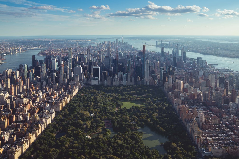 O Central Park, em Nova York, visto de cima — Foto: Jermaine Ee/Unsplash