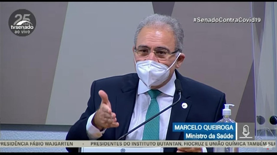 06/05/2021 - Brasilia
CPI da Pandemia
Marcelo Queiroga, ministro da Saude
Foto: Reprodução/TV Senado