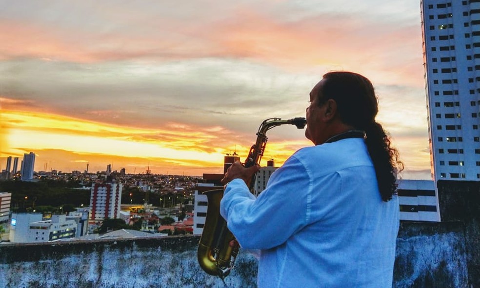 Jurandy do Sax adotou esta medida para evitar aglomerações, como parte da proteção contra a Covid-19. — Foto: Dennis William/Arquivo pessoal