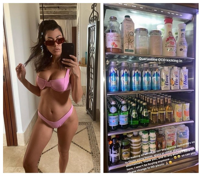 A socialite Kourtney Kardashian mostrou o interior de sua geladeira (Foto: Instagram)
