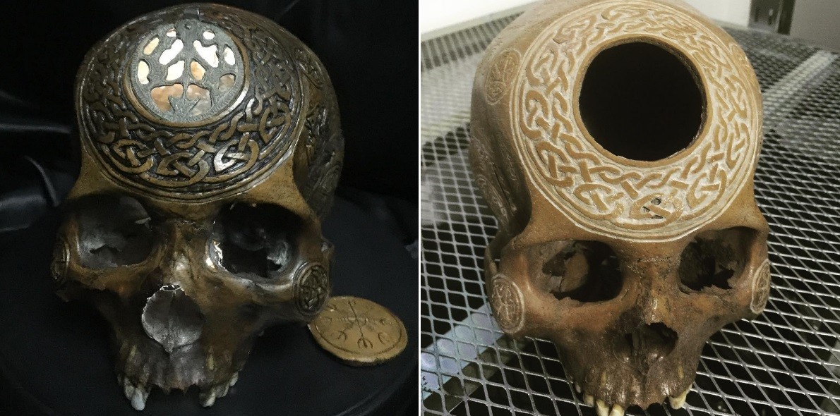 O artista é fissurado em crânios desde criança