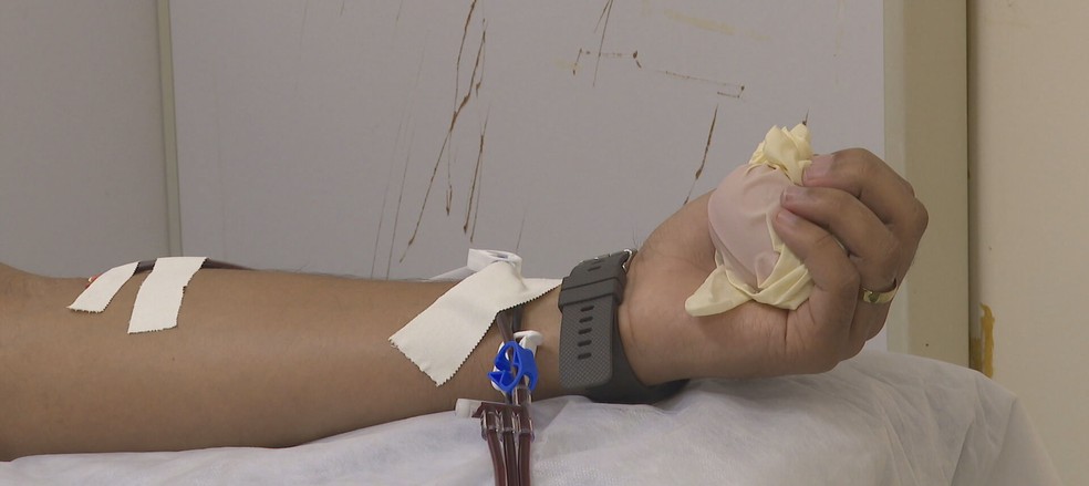 Doação de sangue na Fundação Hemocentro de Brasília — Foto: TV Globo/Reprodução