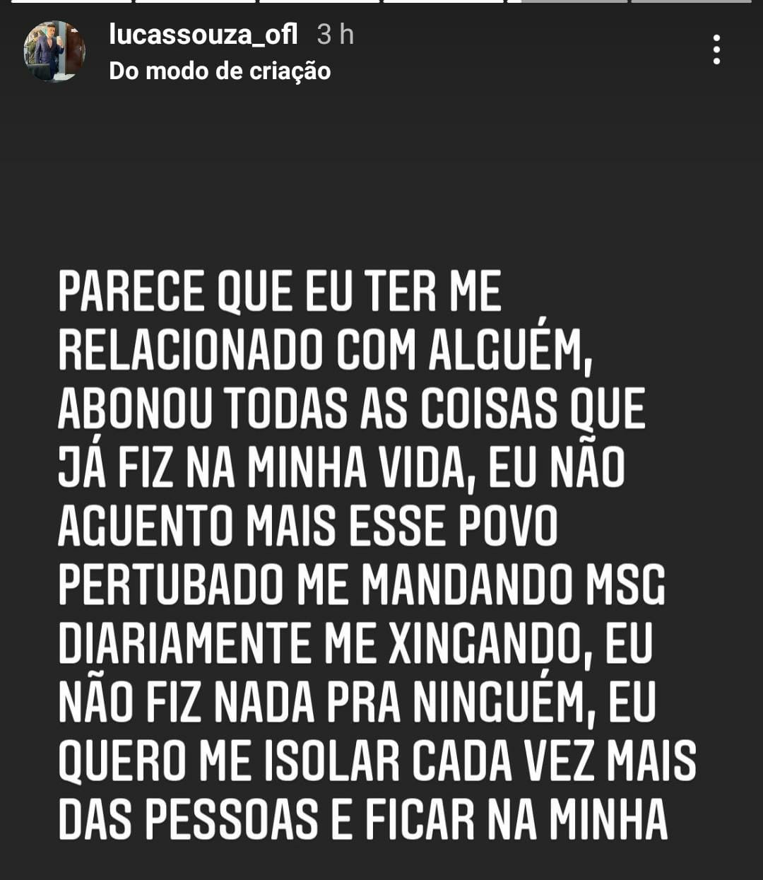 Lucas Souza, marido de Jojo Todynho, desabafa sobre ataque de haters (Foto: Reprodução/Instagram)