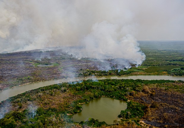 Incêndio no Pantanal, em agosto de 2020 (Foto: Mayke Toscano/Secom-MT)