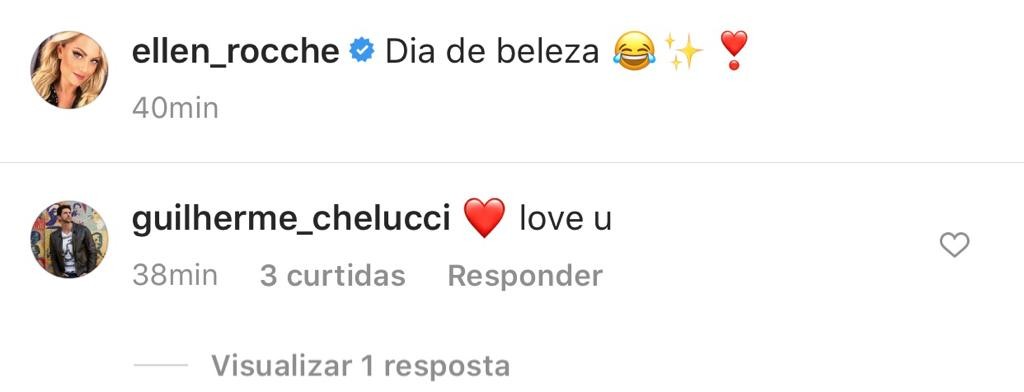 Guilherme Chelucci se declara para Ellen Rocche (Foto: Reprodução/Instagram)