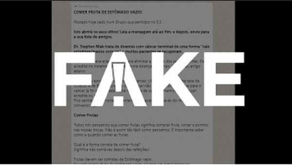 e fake que comer fruta de estomago vazio pode ate curar cancer fato ou fake g1