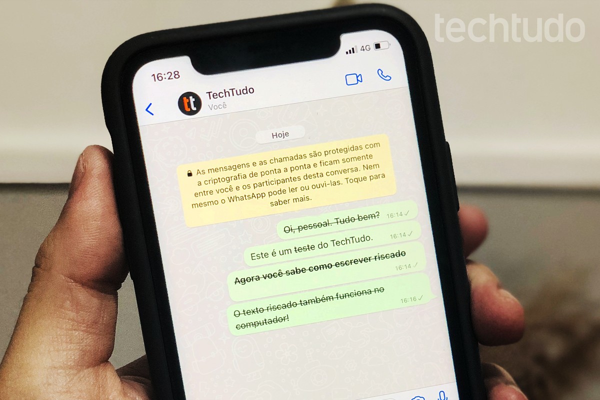 Como riscar palavras no WhatsApp