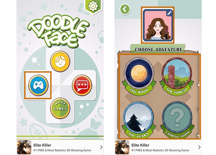 Acesse os jogos para usar com o avatar do Doodle Face (Foto: Reprodução/Barbara Mannara)