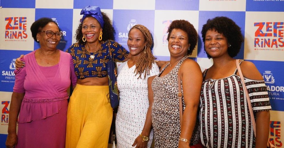 Vanda, Edna, Cassileide, Miriã e Tâmara no lançamento do documentário.  — Foto: ZEFERINAS / DIVULGAÇÃO