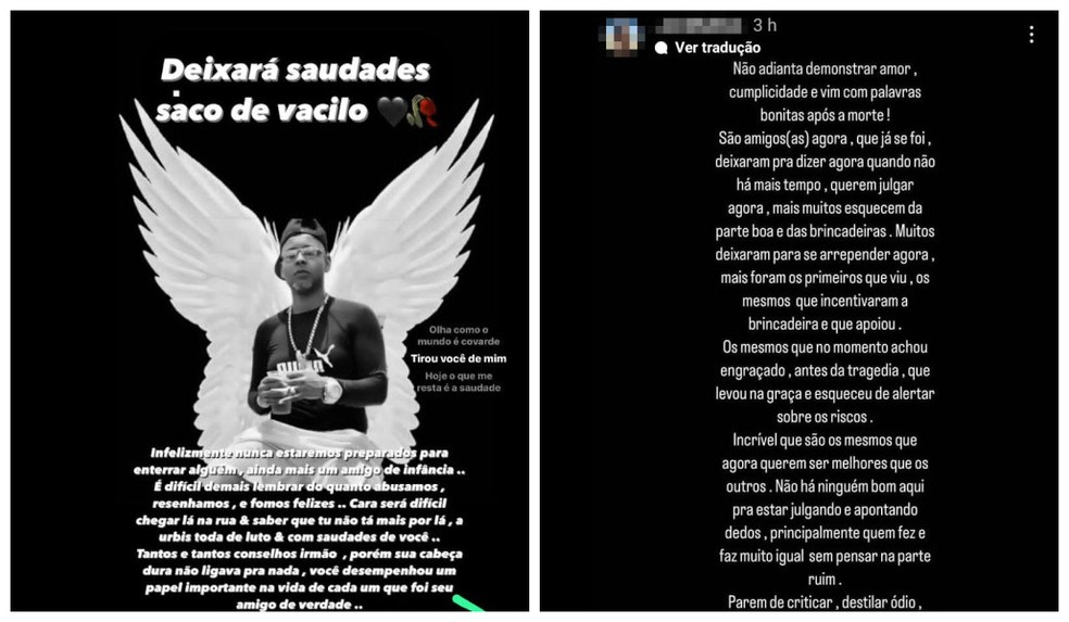 Amigos lamentam morte de jovem que caiu de carroceria de caminhonete em movimento na Bahia — Foto: Arte g1