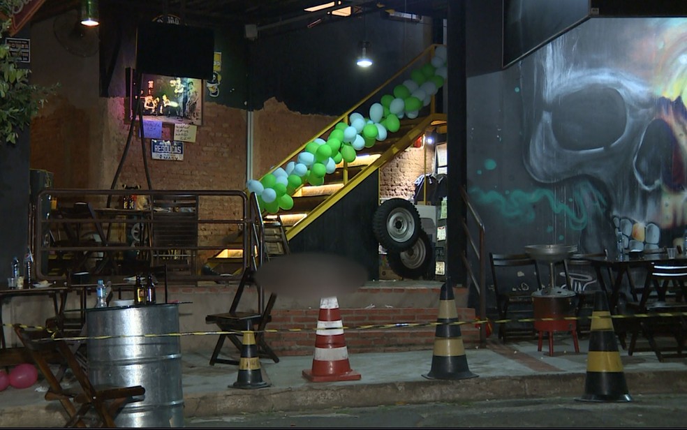 Bar onde homem foi morto e criança foi baleada na barriga, em Sumaré (Foto: Alexandre de Jesus/EPTV)