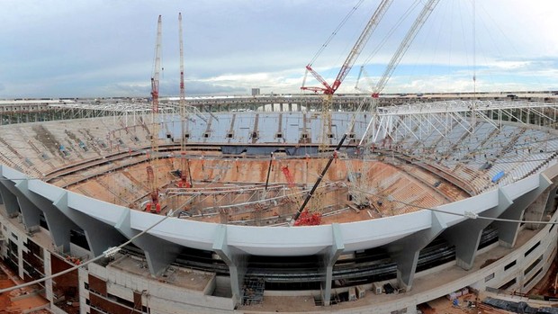 Obras Estádio Nacional Mané garrincha copa 2014 (Foto: Arena)