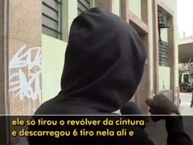 Testemunha diz que viu homem atirando (Foto: TV Globo/Reprodução)