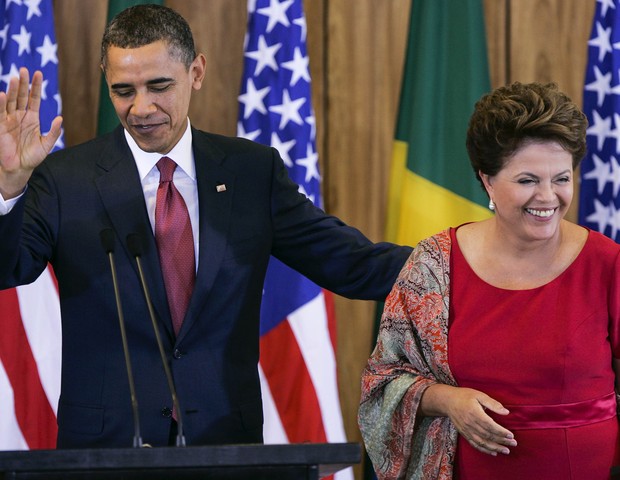 Barack Obama e Dilma Rousseff em Brasília (DF), em 2011 (Foto: getty images)