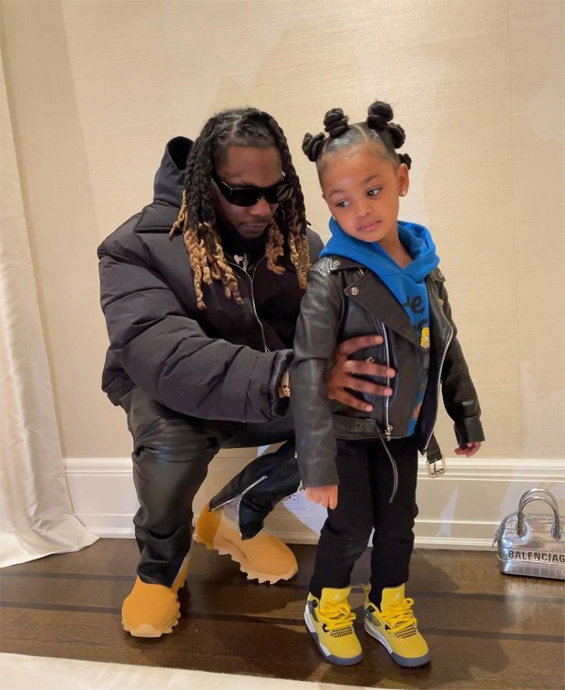 O rapper Offset e a filha, Kulture (Foto: Reprodução / Instagram)