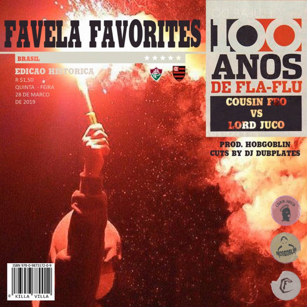 Capa do single "Favela Favorites", sobre o clássico Fla-Flu — Foto: Reprodução