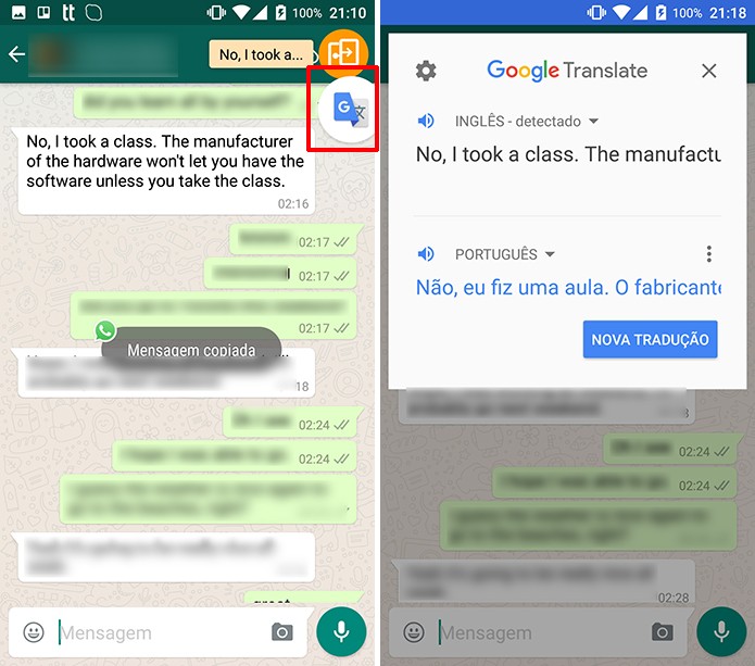 Google Tradutor oferecerá bolha para tradução similar a conversas do Messenger (Foto: Reprodução/Elson de Souza)