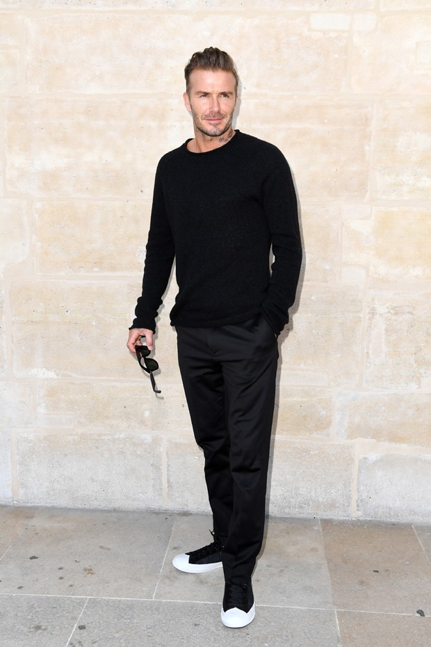 O total black de David Beckham (Foto: Getty Images)