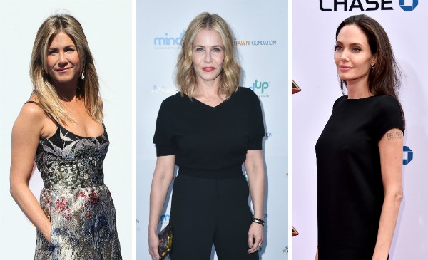 Jennifer Aniston, Chelsea Handler e Angelina Jolie (Foto: Getty Images)