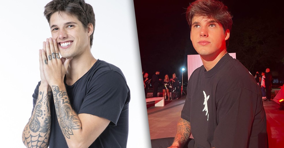 Antes e Depois de Gabriel — Foto: Fábio Rocha/Globo; Reprodução/Instagram