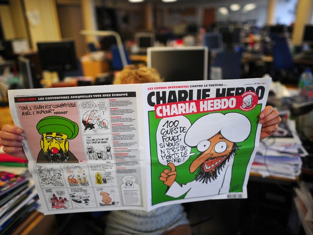 Capa da "Charlie Hebdo" em 2011 com a sátira ao profeta Maomé (Foto: AFP)
