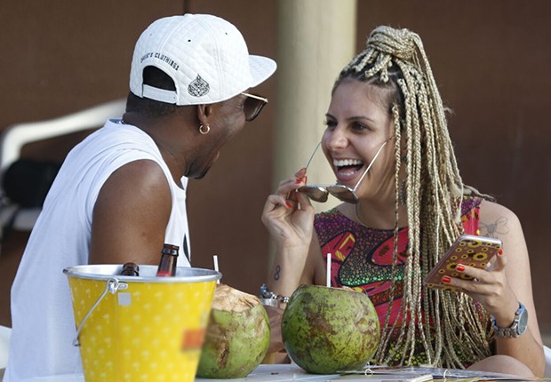 Beto Jamaica e a namorada, a atual Loira do Tchan, Gabi Mascarenhas (Foto:                       Fred Pontes/Balada In/Divulgação)