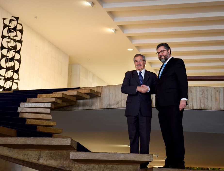 Felipe Solá, chanceler argentino, visita Brasília e se encontra com Ernesto Araújo no Palácio do Itamaraty - 12/02/2020