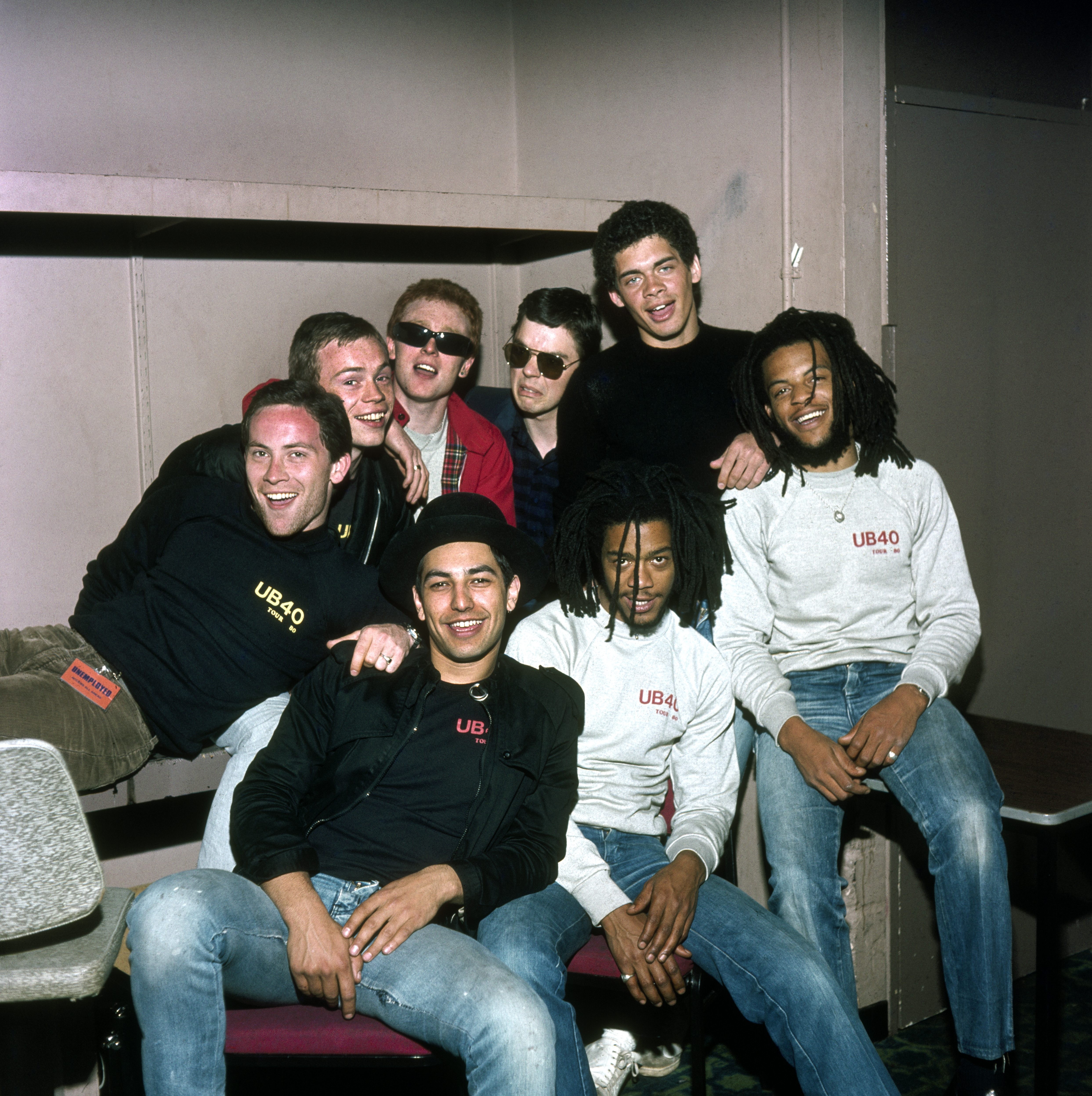 Os membros da banda britânica UB4 em foto em Londres em 1983 (Foto: Getty Images)