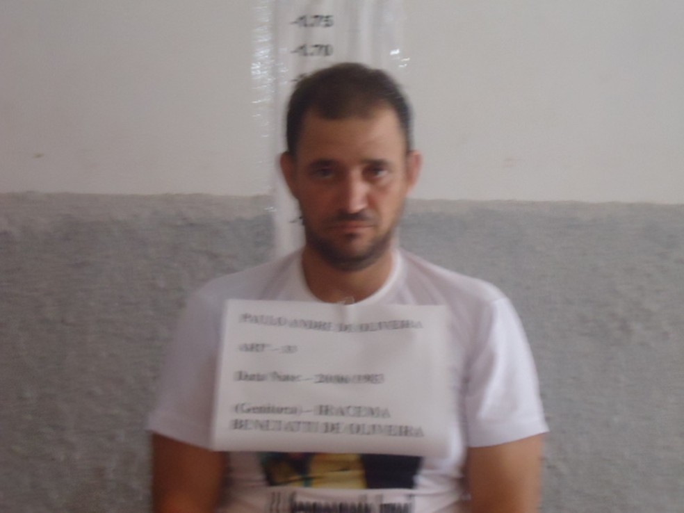 Paulo André de Oliveira foi preso depois do crime — Foto: PM-MT/ Divulgação