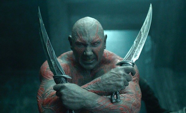 O ator Dave Bautista como o guerreiro alienígena Drax em cena da franquia Guardiões da Galáxia (Foto: Reprodução)