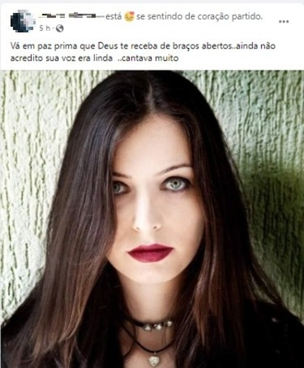 Cantora de Santa Catarina morre aos 32 anos em acidente de trânsito  — Foto: Reprodução/Redes Sociais