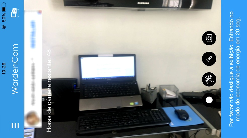 WardenCam transforma celular em câmera de segurança — Foto: Reprodução/Rodrigo Fernandes