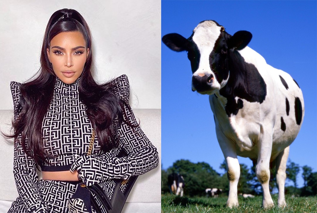 Kim Kardashian / vaca (Foto: Instagram / Getty Images)