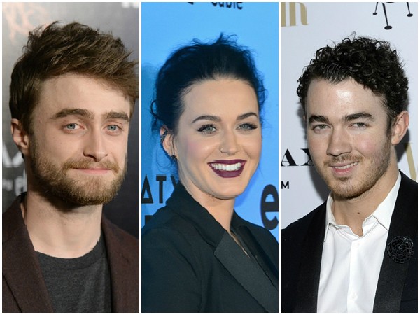 Daniel Radcliffe, Katy Perry e Kevin Jonas (Foto: Getty Images)