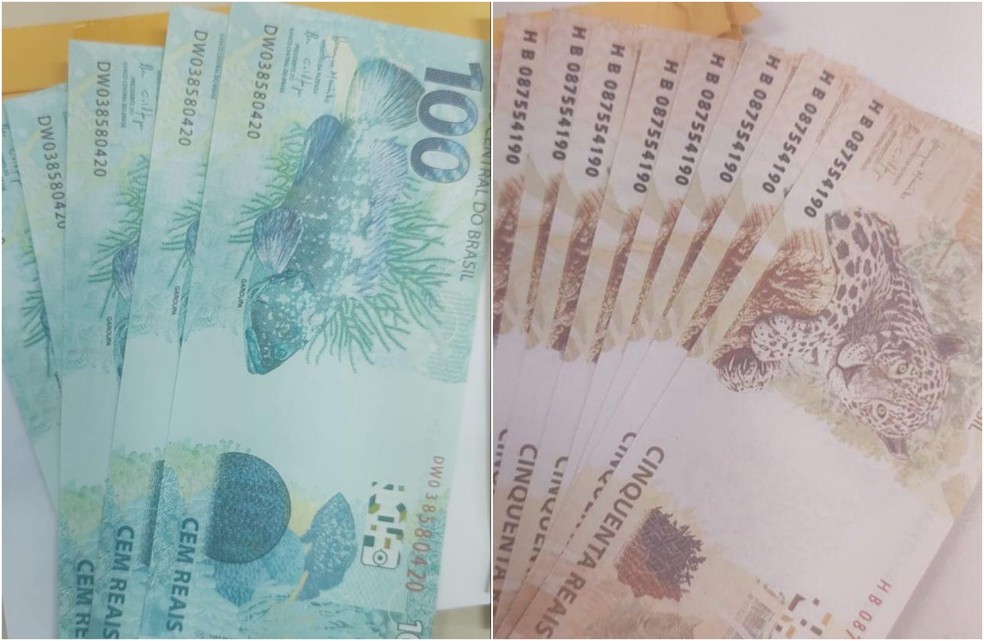 Polícia Federal prende investidor de criptomoedas com mil reais em cédulas falsas em Sobral, no interior do Ceará. — Foto: Polícia Federal 