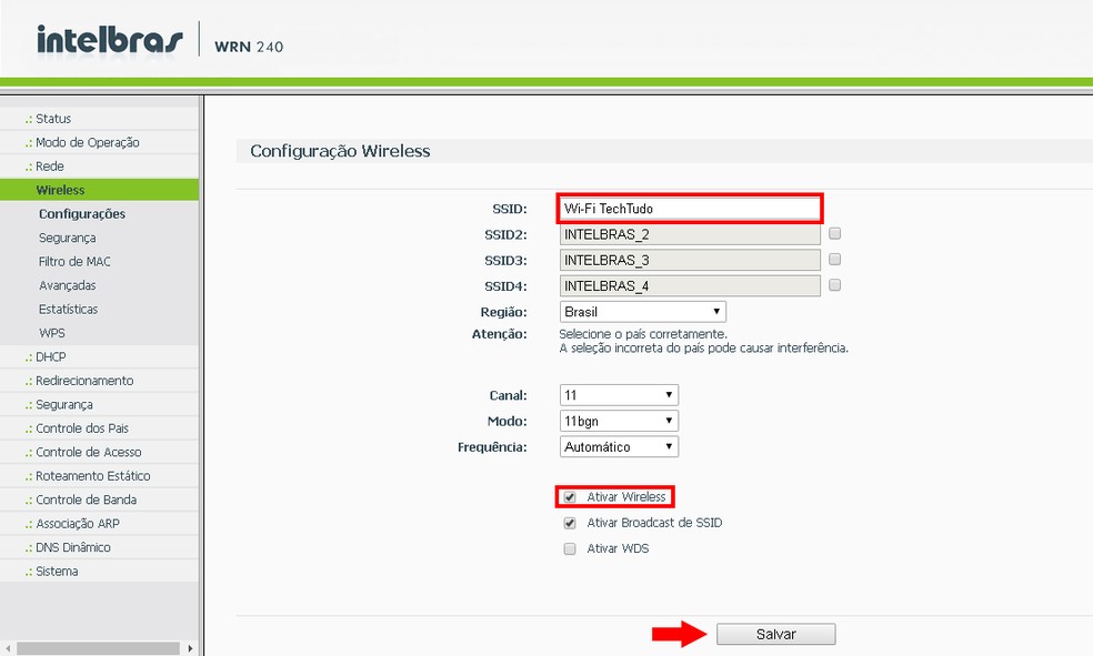 Como mudar o nome e a senha da rede Wi-Fi do roteador Intelbras ...