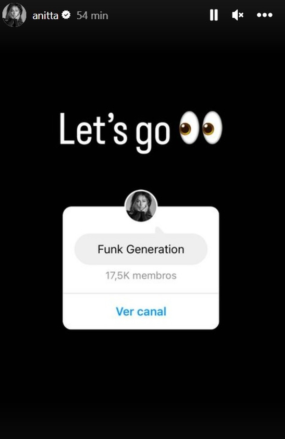 Canal de transmiss&atilde;o de Anitta no Instagram &mdash; Foto: Reprodu&ccedil;&atilde;o/Instagram