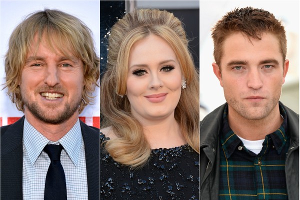 Owen WIlson, Adele e Robert Pattinson (Foto: Getty Images)