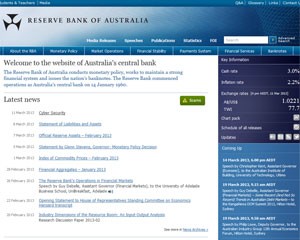 Site do 'Reserve Bank of Australia', ou banco central da Austrália, foi atacado por hackers (Foto: Reprodução)
