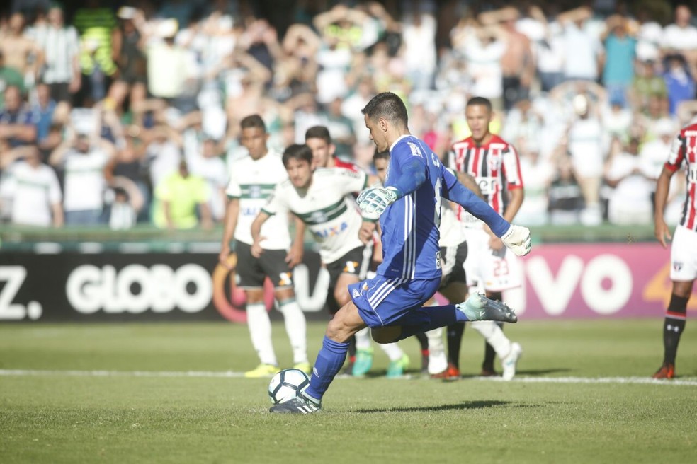 Em 2017, Wilson marcou contra o São Paulo, mas Rogério já havia se despedido dos gramados — Foto: Hugo Harada/Gazeta do Povo