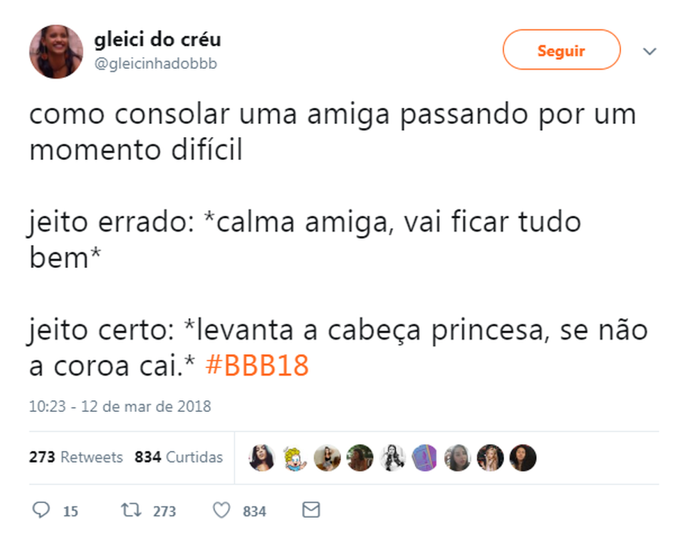 Levanta A Cabeca Princesa E Cola Nas Frases Motivacionais De Jessica Bbb18 Gshow