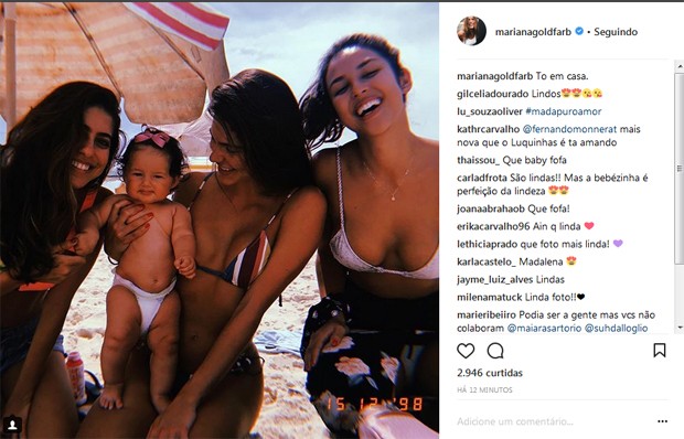 Mariana Goldfarb curte praia com amigas (Foto: Reprodução / Instagram)