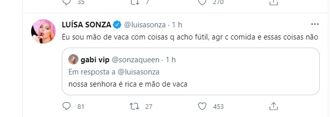 Luísa Sonza fala sobre relação com dinheiro (Foto: Reprodução Twitter)