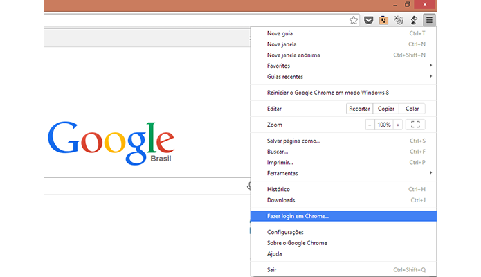 Logue no Chrome (Foto: Reprodução/Paulo Alves)