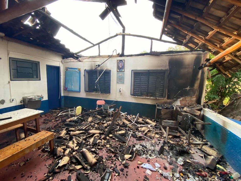 Incêndio atinge escola rural durante madrugada em Itu — Foto: Divulgação/Prefeitura de Itu