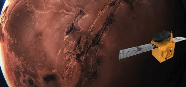 BBC - A Hope vai orbitar o planeta por pelo menos um ano marciano — ou seja, 687 dias (Foto: PA Media/Via BBC News Brasil)