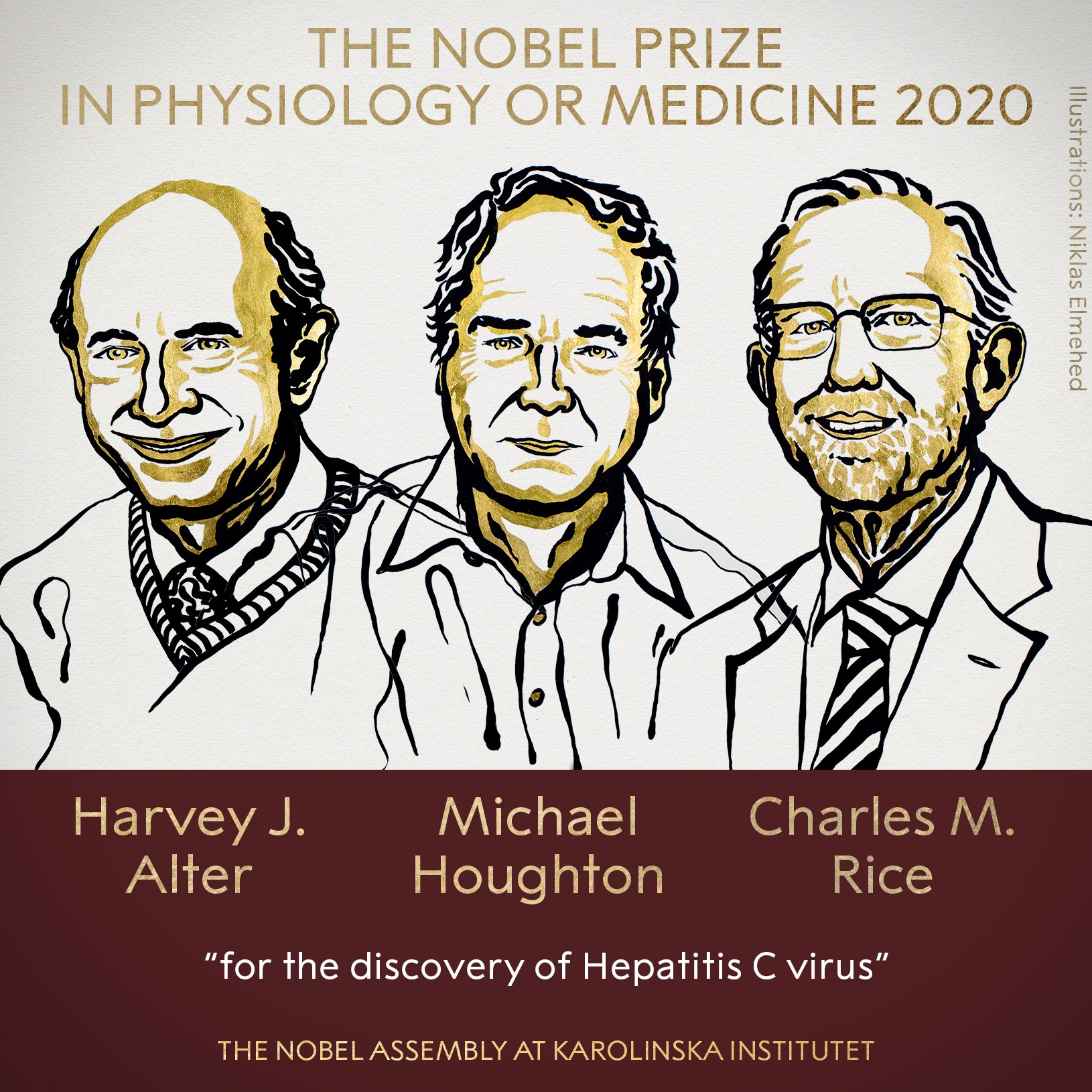 Nobel de Medicina 2020 vai para  Harvey J. Alter, Michael Houghton e Charles M. Rice pela descoberta do vÃ­rus da hepatite C
