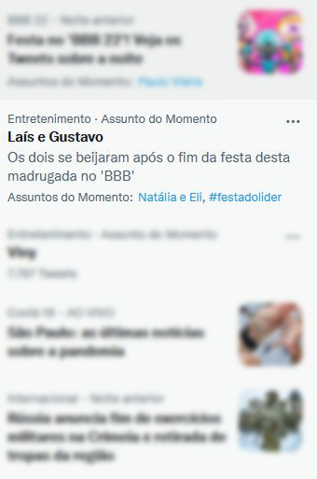 Nomes de Laís e Gustavo vão parar nos Trending Topics do Twitter (Foto: Reprodução / Twitter)