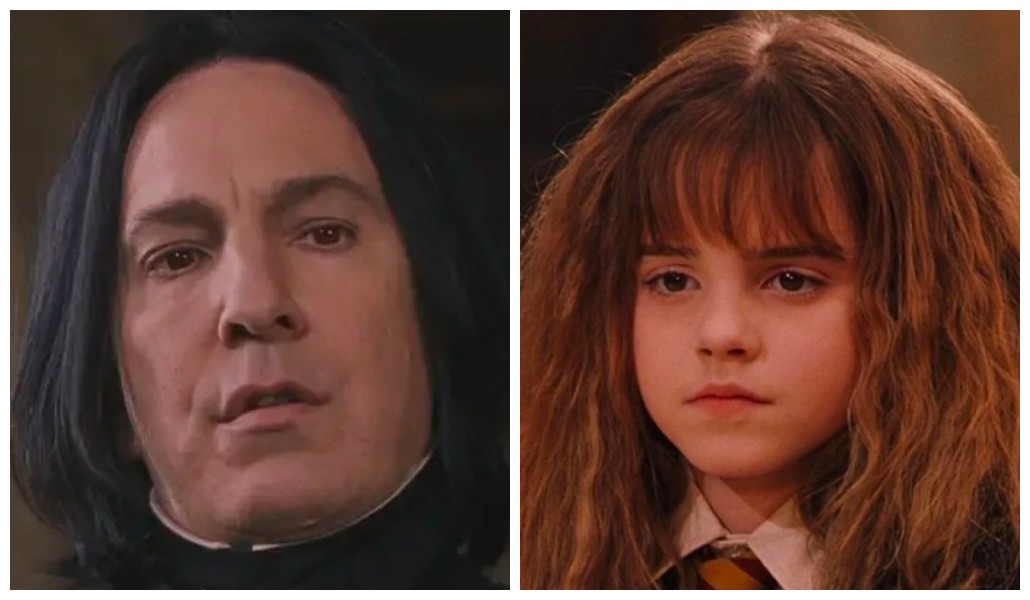 Alan Rickman (1946-2016) and Emma Watson as their characters in the Harry Potter franchise (Photo: Reproduction)