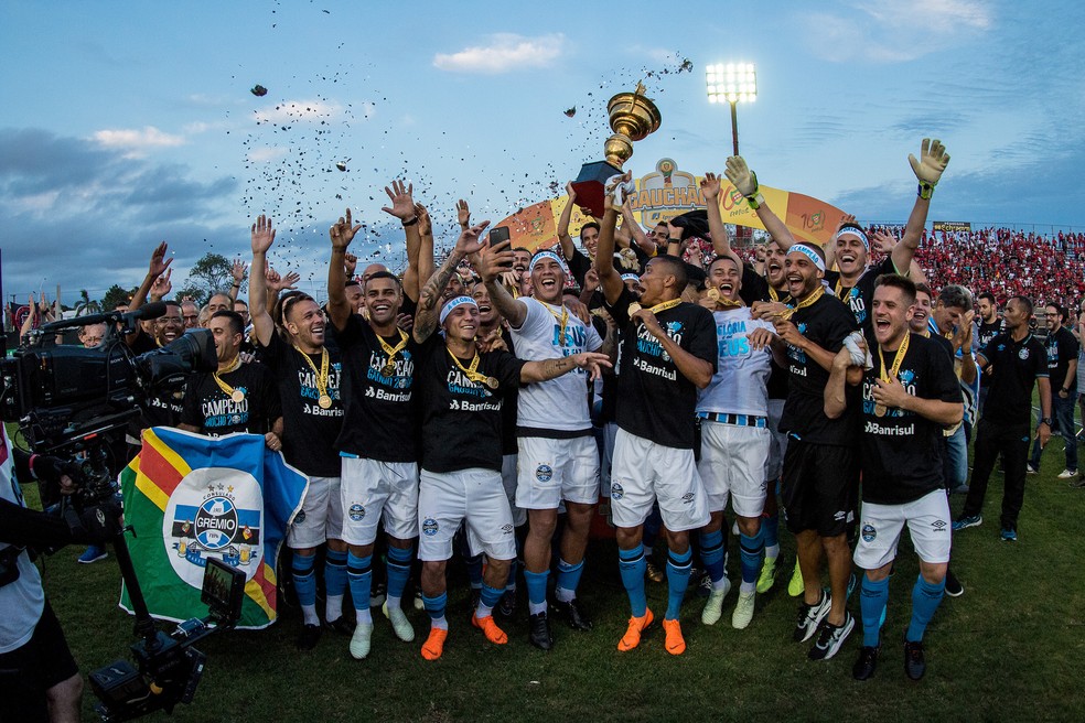 Grêmio voltou a conquistar o Gauchão após sete anos (Foto: Lucas Uebel / Grêmio, DVG)